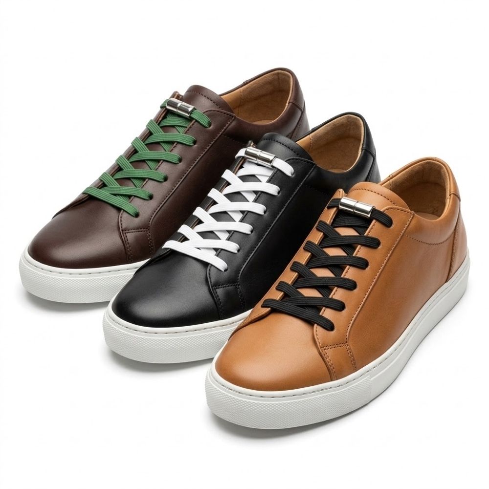Capsule Lock No Tie Shoelaces - Elastic Laces with Silver Chrome Capsule Locks