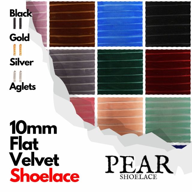 Velvet Shoelaces - Flat Width 10mm  