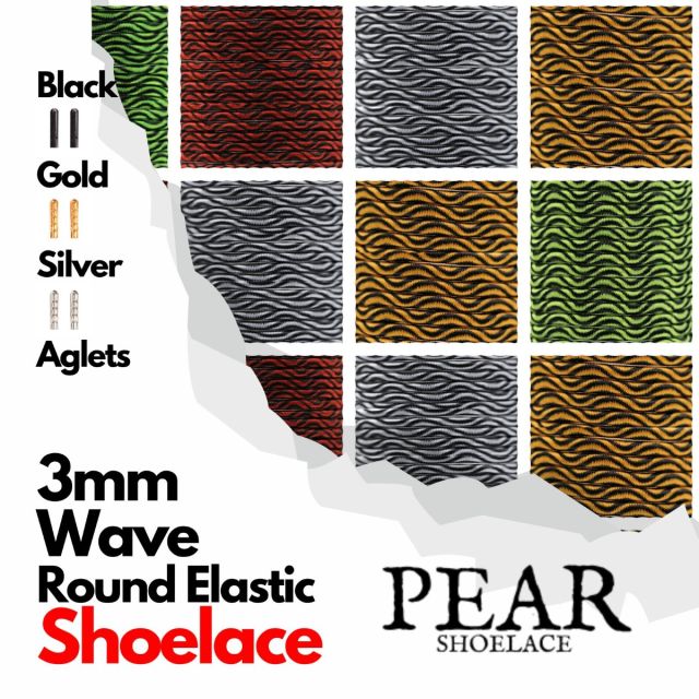 Elastic Shoelace - Round Ø3mm - Wave Style