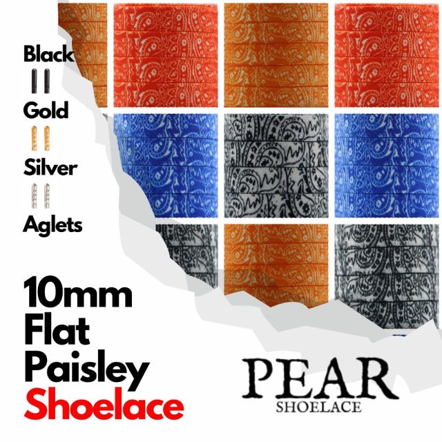 Paisley Shoelace - Flat Width 10mm