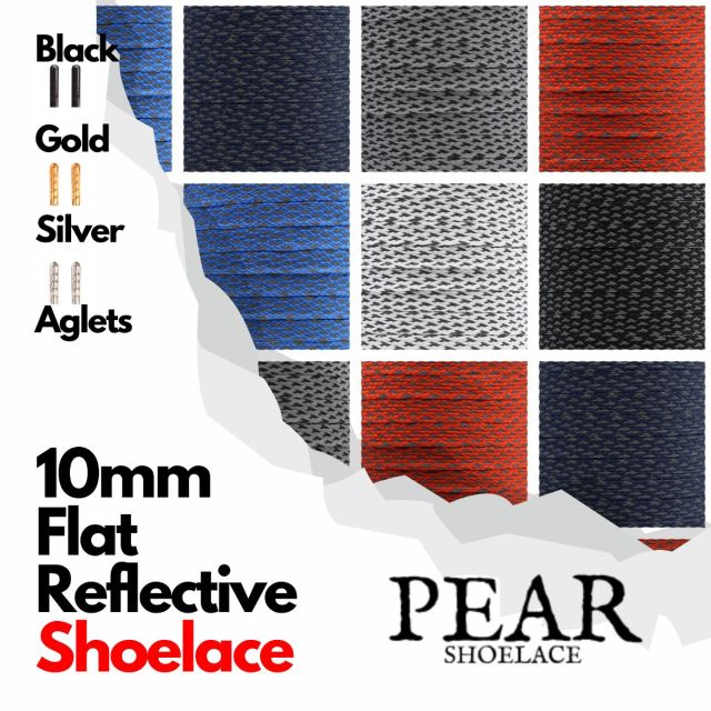 Reflective Shoelaces - Flat Width 10mm