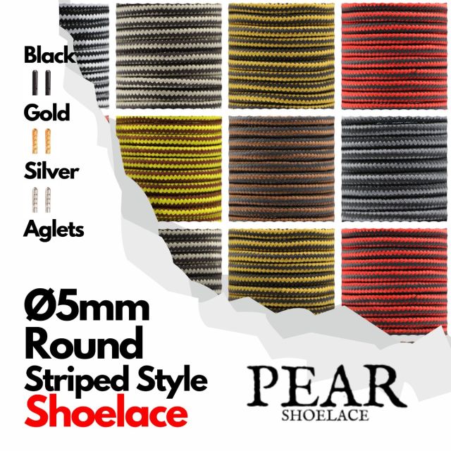 Striped Shoelace - Round Ø5mm 
