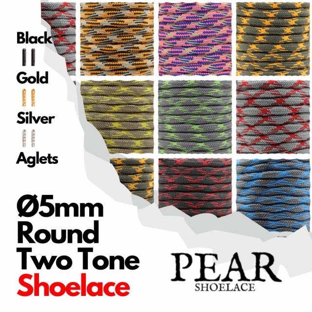 Two Tone Shoelace - Round Ø5mm 