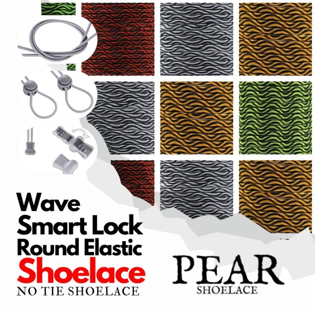Smart Lock - Round Elastic Ø3mm - Wave Style - No Tie Shoelaces