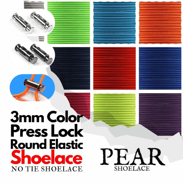 Press Lock - Round Elastic Ø3mm - No Tie Shoelaces