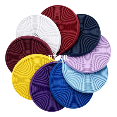 Multi-colour thin flat elastic shoelaces - Pear Shoelace