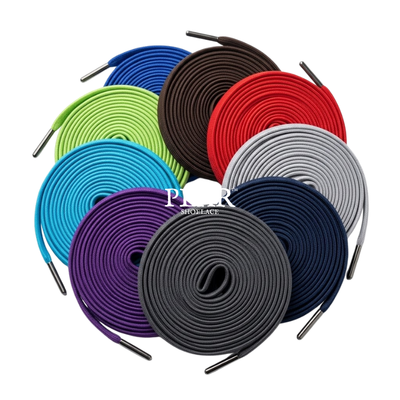 Multi-colour flat elastic shoelaces - Pear Shoelace