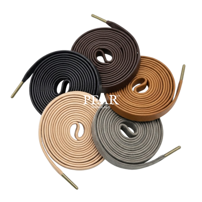 Multi-colour flat leather shoelaces - Pear Shoelace