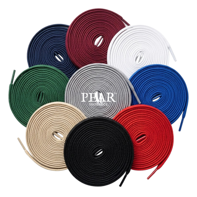 10mm flat sports shoelaces in popular colours arranged neatly on a white background - Pear Shoelace