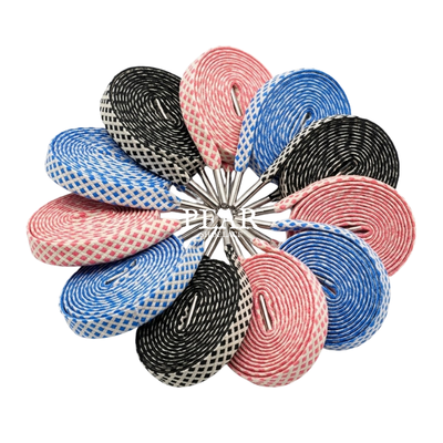 White flat spotted shoelaces - Pear Shoelace