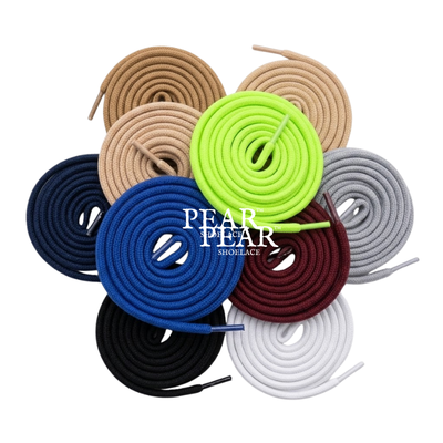 4mm round sports shoelaces in assorted colours on a white background - Pear Shoelace