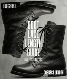 Comparison of boot laces that are too short and the correct lace length