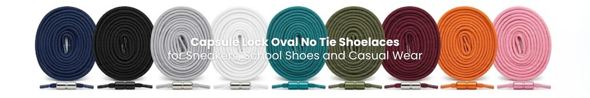 Shop Round Capsule Lock No-Tie Shoelaces Capsule Lock round no-tie shoelaces on sneakers for easy slip-on wear - Pear Shoelace