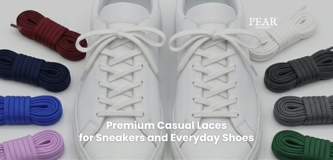 Casual shoelaces in popular colours for sneakers and everyday shoes - Pear Shoelace