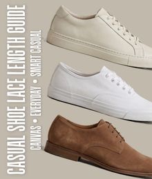 Canvas and casual lace-up shoes showing different lace length needs
