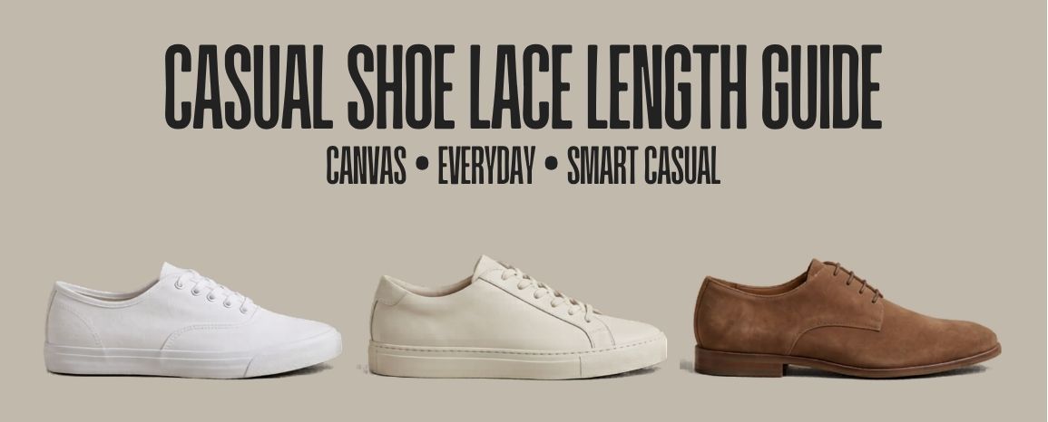 Canvas and casual lace-up shoes showing different lace length needs