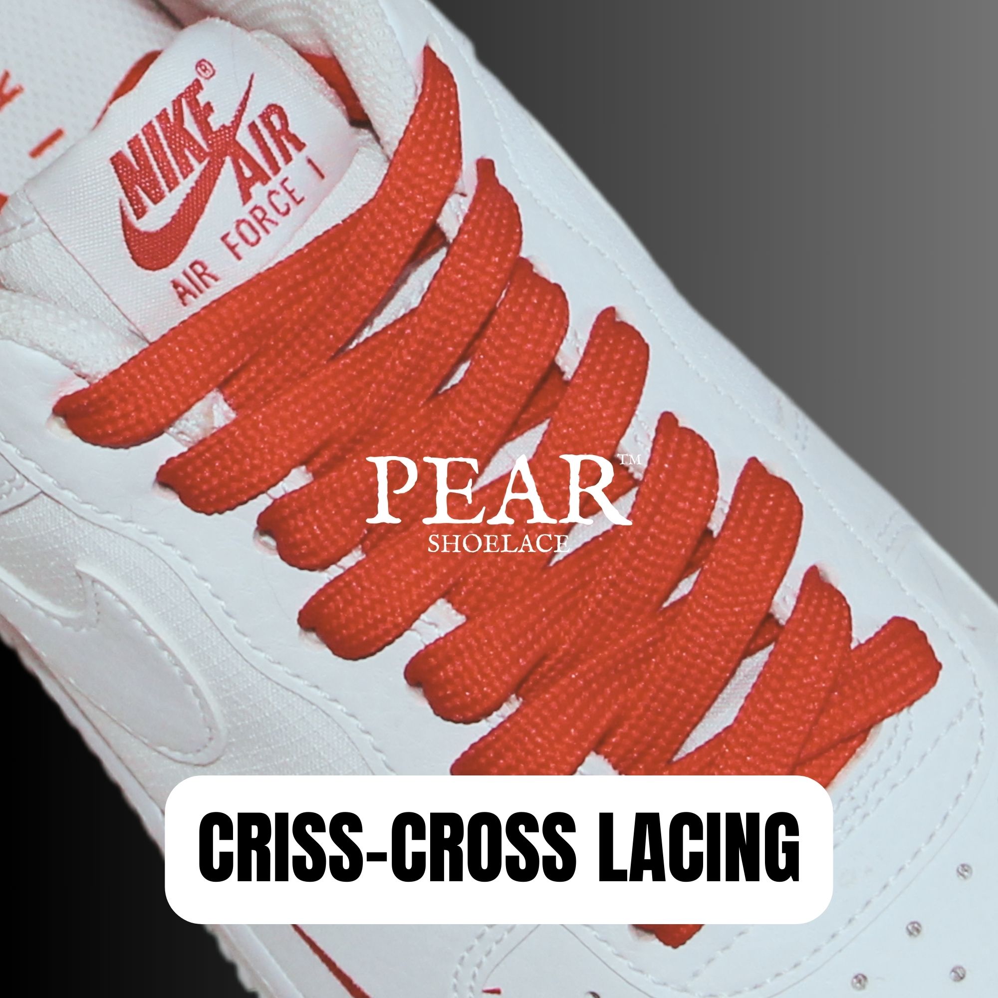 Criss-cross shoe lacing style demonstrated on sneakers