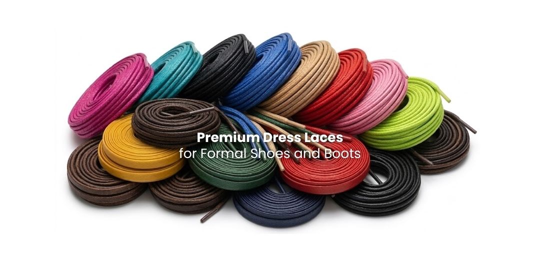 Dress shoelaces for leather shoes, formal shoes and boots - Pear Shoelace
