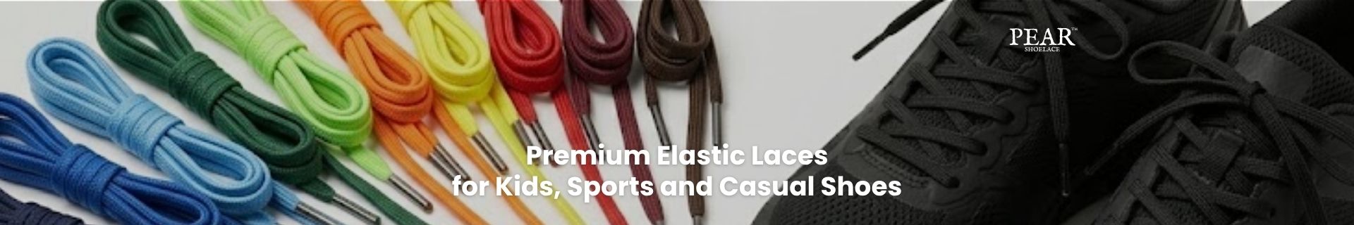 Elastic shoelaces in popular colours for no-tie sneakers and everyday shoes - Pear Shoelace