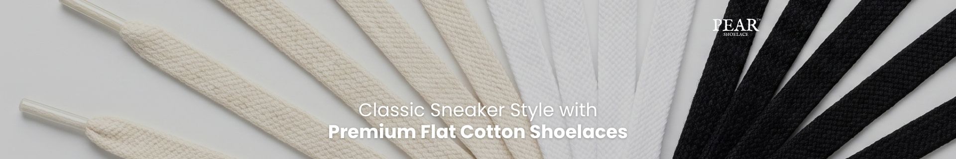 Flat cotton shoelaces in multiple colours for sneakers, casual shoes and everyday footwear