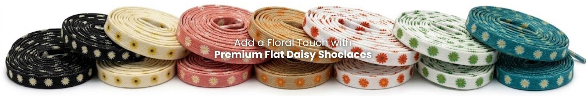 daisy shoelaces with floral pattern for sneakers and casual shoes
