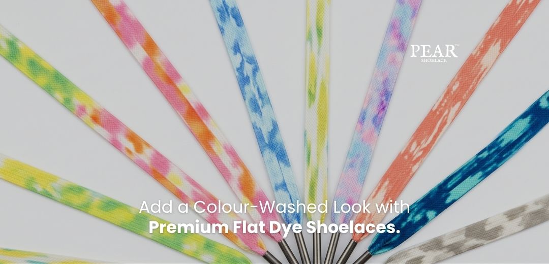dye shoelaces in faded colour styles for sneakers and casual shoes