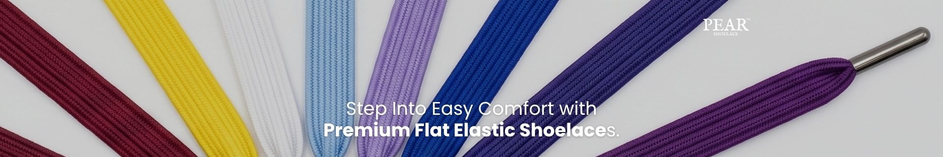 Flat elastic shoelaces in multiple colours for sneakers, trainers and everyday shoes