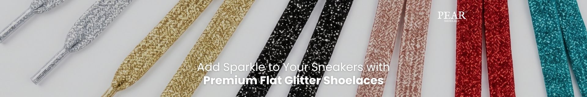 Premium flat glitter shoelaces showing texture and shine