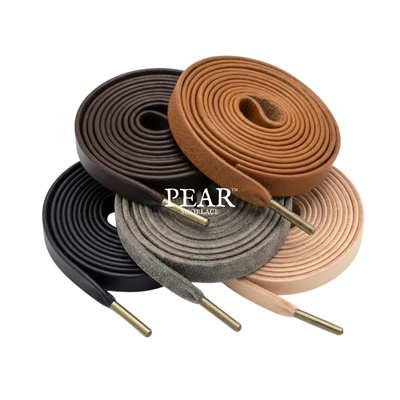 Shop Flat Leather Shoelaces Flat Leather Shoelaces - Pear Shoelace