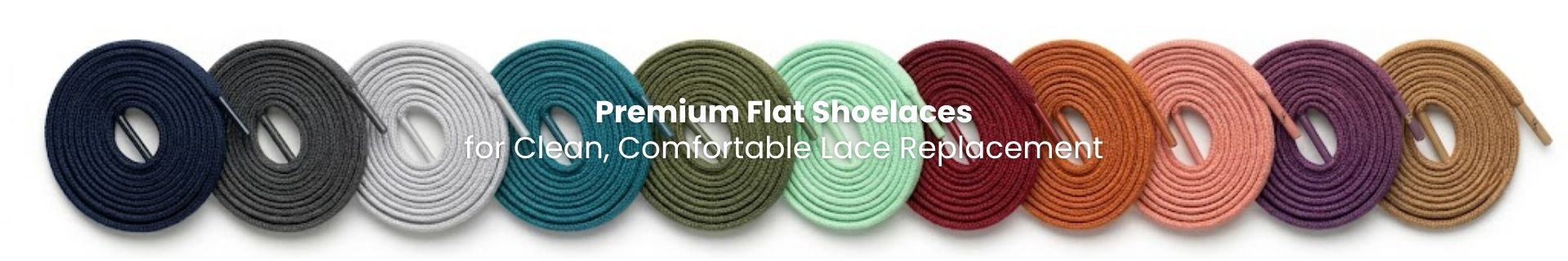 Flat shoelaces colour range for sneakers and footwear - Pear Shoelace