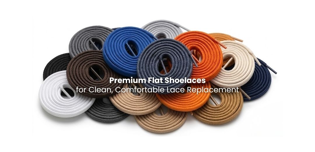 Flat shoelaces colour range for sneakers and footwear - Pear Shoelace