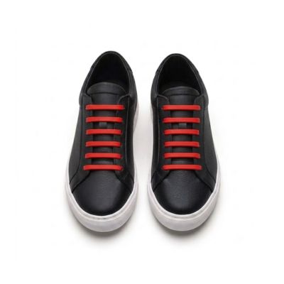Flat silicone no tie shoelaces fitted to sneakers — Pear Shoelace
