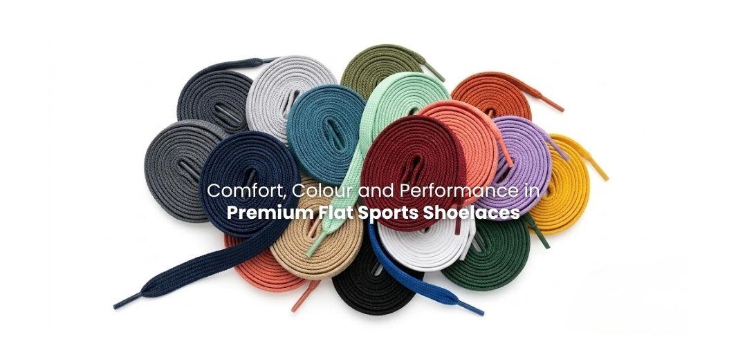 Sports shoelaces in popular colours arranged for sneakers and trainers - Pear Shoelace