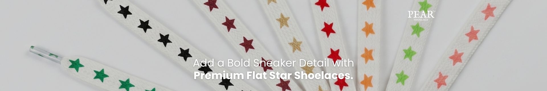 Flat star shoelaces in multiple colours for sneakers and casual shoes