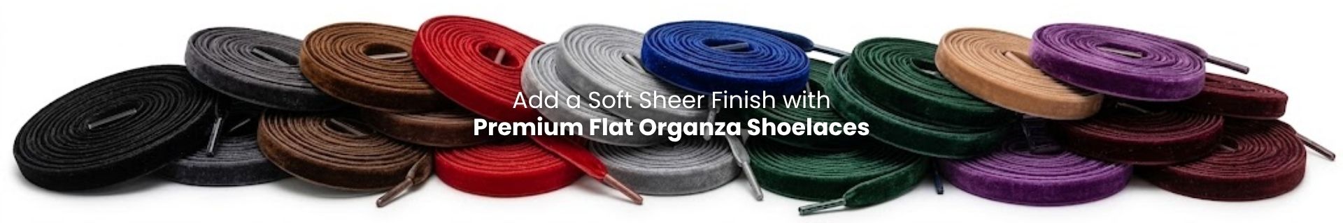 Velvet flat shoelaces arranged for sneakers and casual footwear - Pear Shoelace