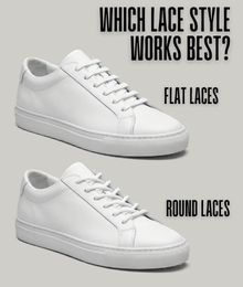 Comparison of flat laces and round laces on sneakers