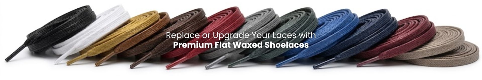 Flat waxed shoelaces with a smooth structured finish for sneakers, dress shoes and leather boots - Pear Shoelace
