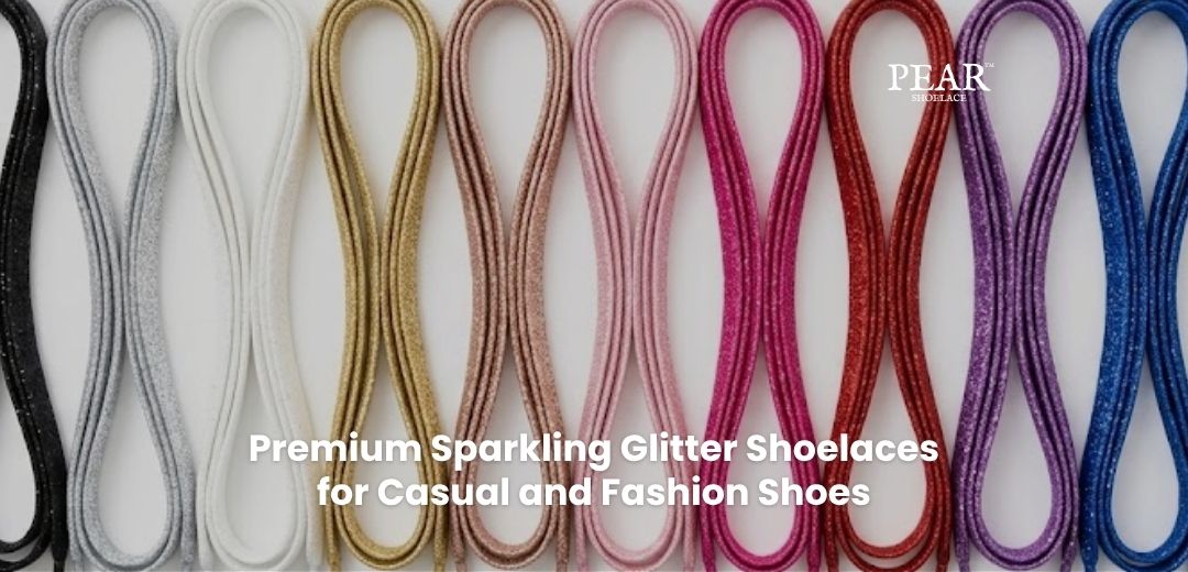 Assorted glitter shoelaces for sneakers and custom lace styling - Pear Shoelace