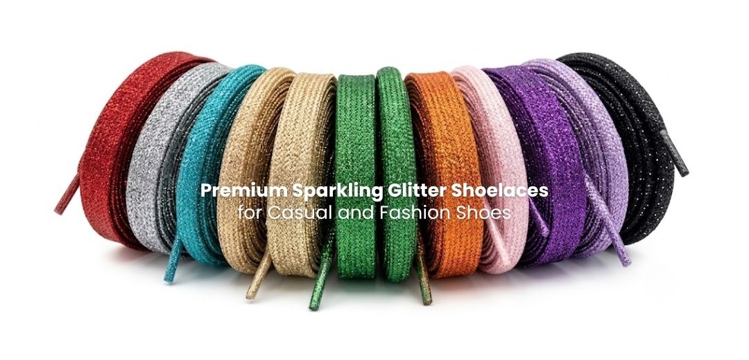 Assorted glitter shoelaces for sneakers and custom lace styling - Pear Shoelace