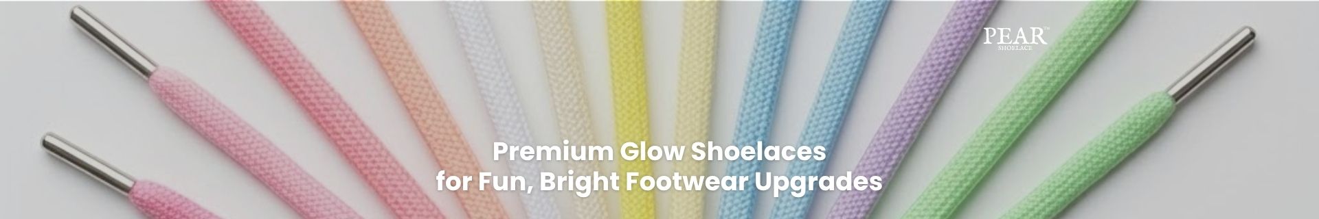 Glow shoelaces arranged in bright colours for sneakers, casual shoes and night-style lace upgrades. - Pear Shoelace