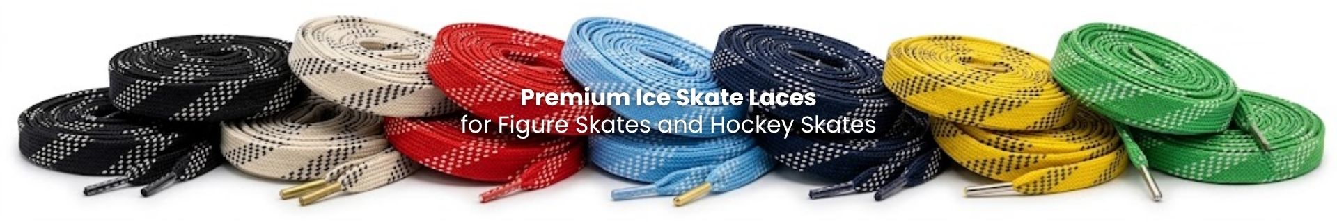 Ice skate laces in durable flat styles for figure skates, hockey skates and winter footwear - Pear Shoelacece