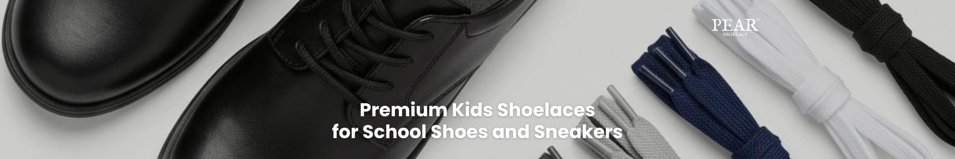 Kids shoelaces in colourful everyday styles for school shoes, sneakers and active footwear - Pear Shoelace