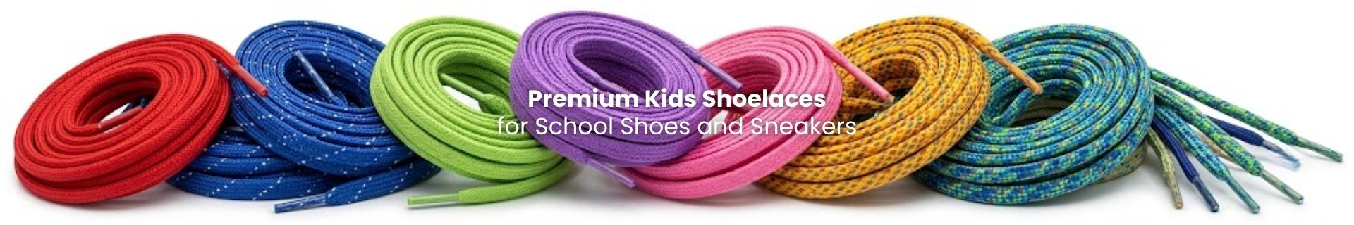 Kids shoelaces in colourful everyday styles for school shoes, sneakers and active footwear - Pear Shoelace