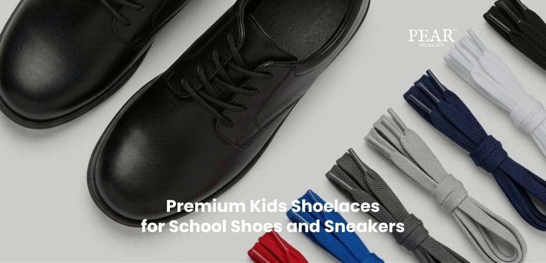 Kids shoelaces in colourful everyday styles for school shoes, sneakers and active footwear - Pear Shoelace