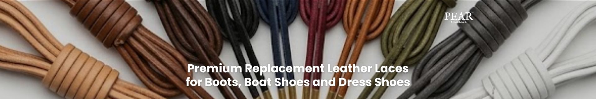 Flat leather shoelaces in classic colours for boots, dress shoes and premium sneaker upgrades. - Pear Shoelace