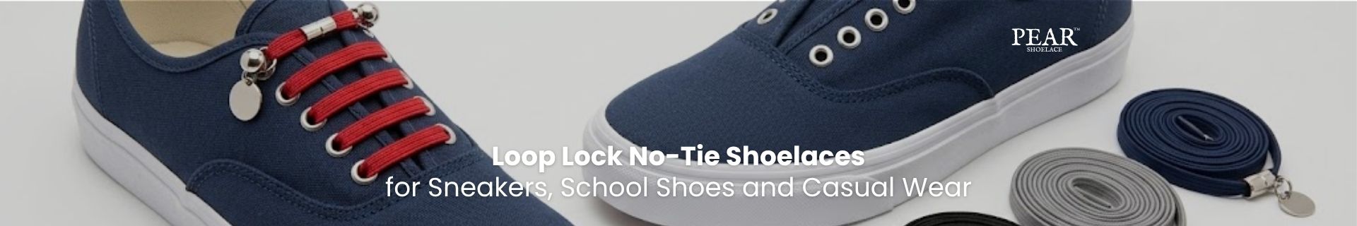 Loop Lock no-tie shoelaces for sneakers, school shoes and everyday footwear - Pear Shoelace