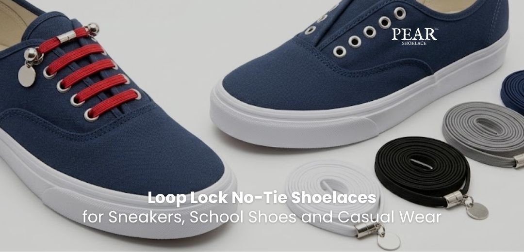 Loop Lock no-tie shoelaces for sneakers, school shoes and everyday footwear - Pear Shoelace