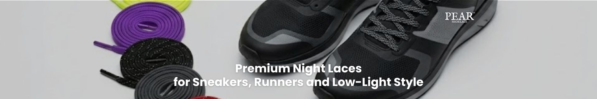 Night laces for sneakers and running shoes with reflective and glow-style finishes - Pear Shoelace