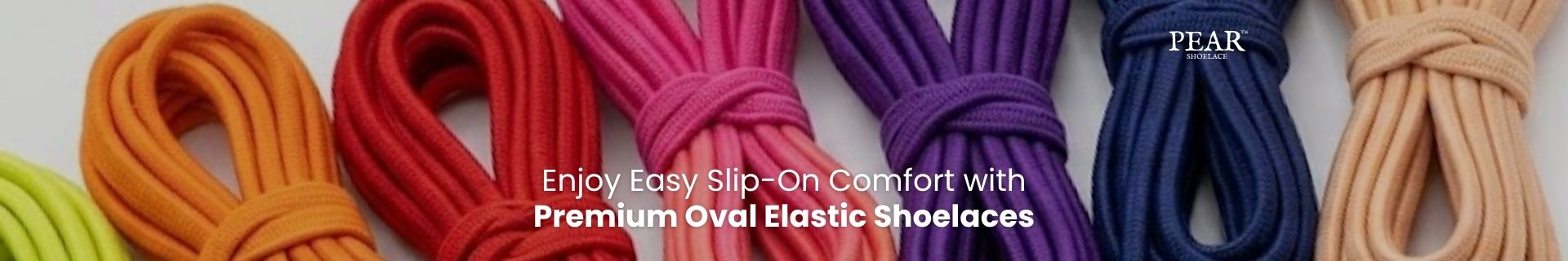 Oval elastic shoelaces in multiple colours for sneakers, trainers and active shoes