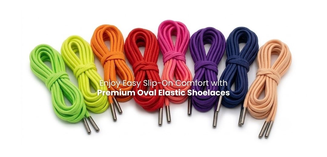 Oval elastic shoelaces in multiple colours for sneakers, trainers and active shoes Oval elastic shoelaces in multiple colours for sneakers, trainers and active shoes - Pear Shoelace